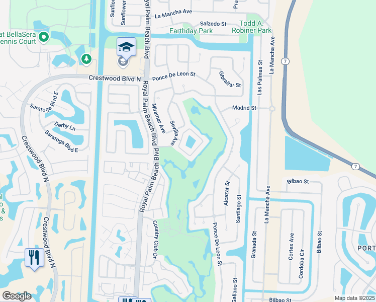map of restaurants, bars, coffee shops, grocery stores, and more near 109 Elysium Drive in Royal Palm Beach
