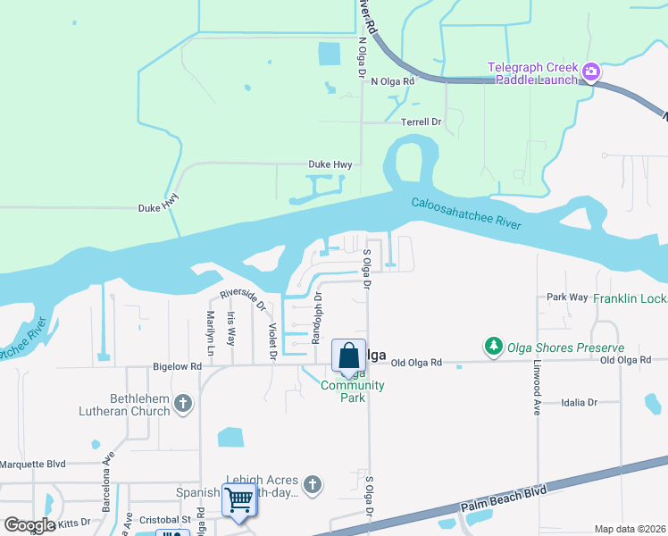 map of restaurants, bars, coffee shops, grocery stores, and more near 14938 Randolph Drive in Fort Myers