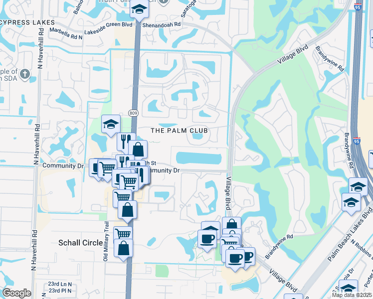 map of restaurants, bars, coffee shops, grocery stores, and more near 4236 Hibiscus Circle in West Palm Beach