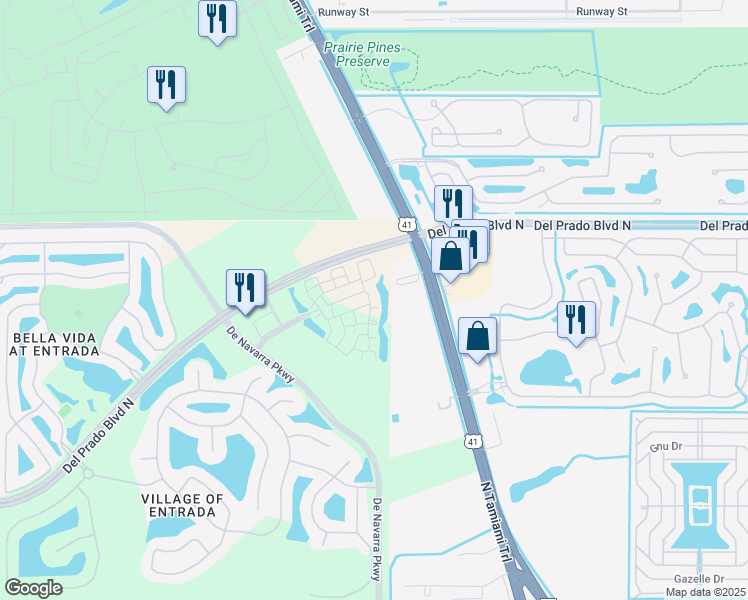 map of restaurants, bars, coffee shops, grocery stores, and more near 2913 Tuscan Drive in Cape Coral