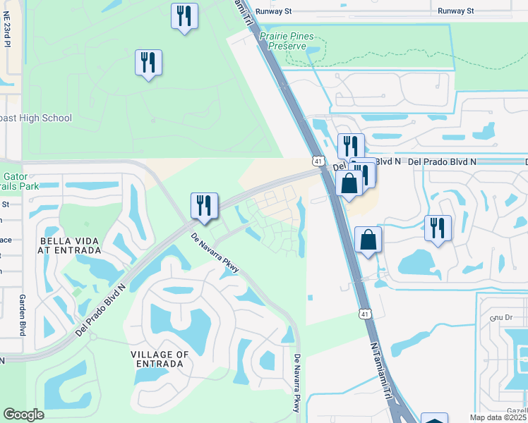 map of restaurants, bars, coffee shops, grocery stores, and more near 2901 Tuscan Drive in Cape Coral
