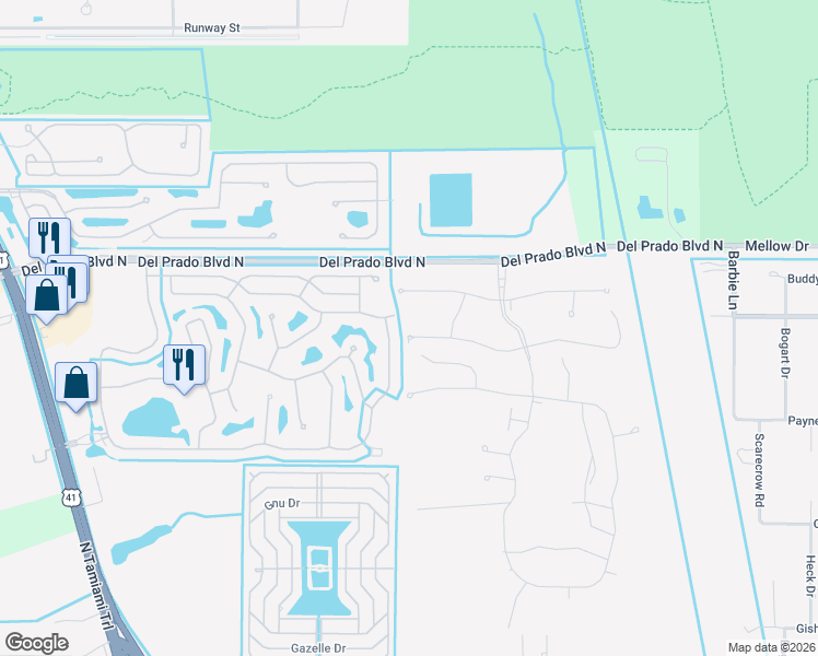 map of restaurants, bars, coffee shops, grocery stores, and more near 3562 Sabal Springs Boulevard in North Fort Myers