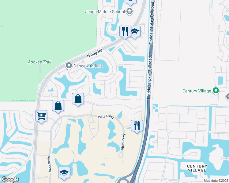 map of restaurants, bars, coffee shops, grocery stores, and more near 3145 Santa Margarita Road in West Palm Beach