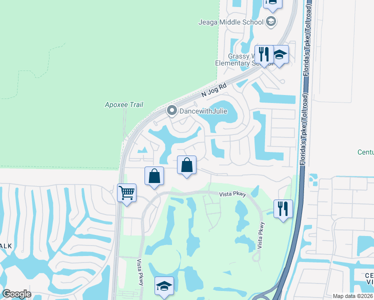 map of restaurants, bars, coffee shops, grocery stores, and more near 3023 Bollard Road in West Palm Beach