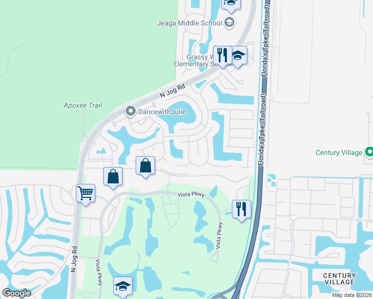 map of restaurants, bars, coffee shops, grocery stores, and more near 3002 Santa Margarita Road in Royal Palm Beach
