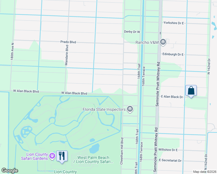 map of restaurants, bars, coffee shops, grocery stores, and more near 17128 30th Lane North in Loxahatchee