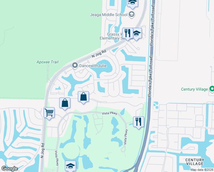 map of restaurants, bars, coffee shops, grocery stores, and more near 3002 Santa Margarita Road in Royal Palm Beach