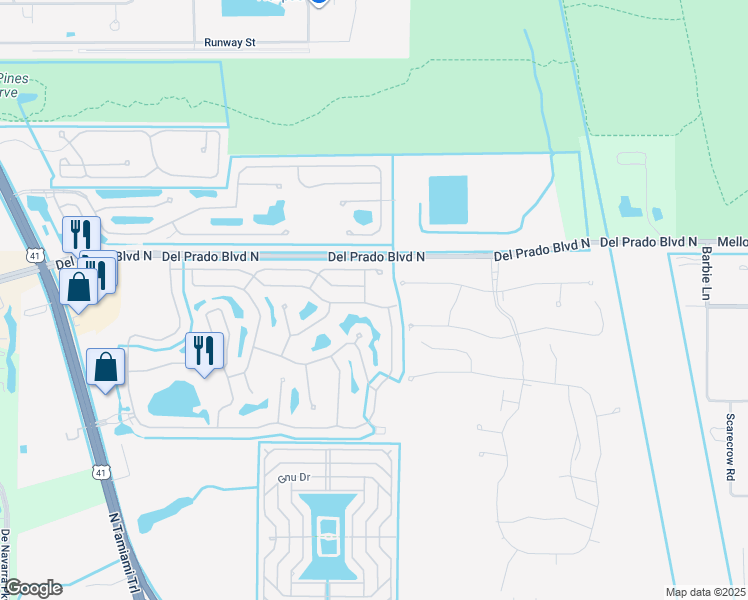 map of restaurants, bars, coffee shops, grocery stores, and more near 3580 Sabal Springs Boulevard in North Fort Myers