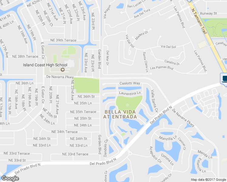 map of restaurants, bars, coffee shops, grocery stores, and more near 2439 Laurentina Lane in Cape Coral