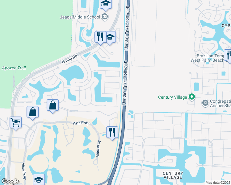 map of restaurants, bars, coffee shops, grocery stores, and more near 6109 Reynolds Street in West Palm Beach