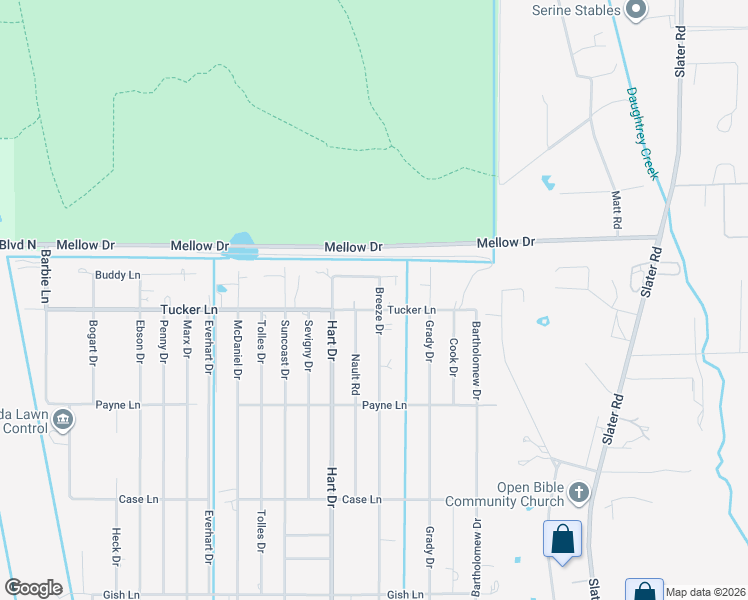 map of restaurants, bars, coffee shops, grocery stores, and more near 17901 Breeze Drive in North Fort Myers