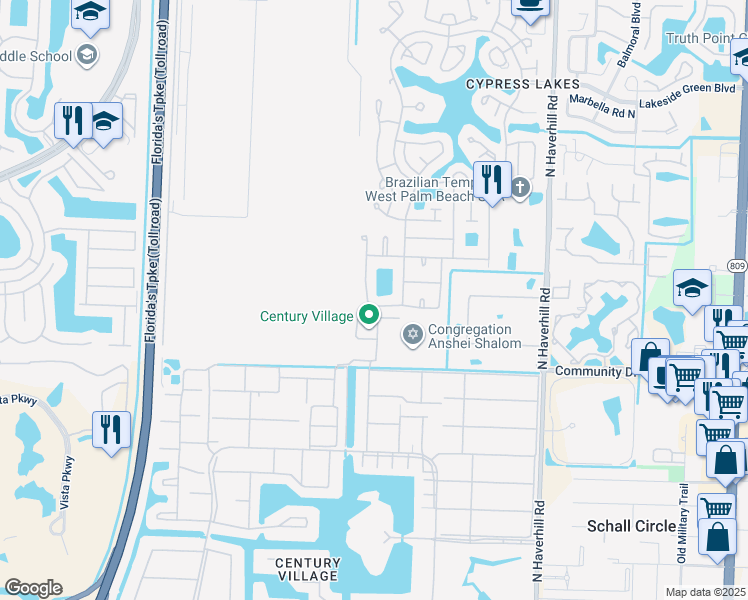 map of restaurants, bars, coffee shops, grocery stores, and more near 5364 Crystal Anne Drive in West Palm Beach