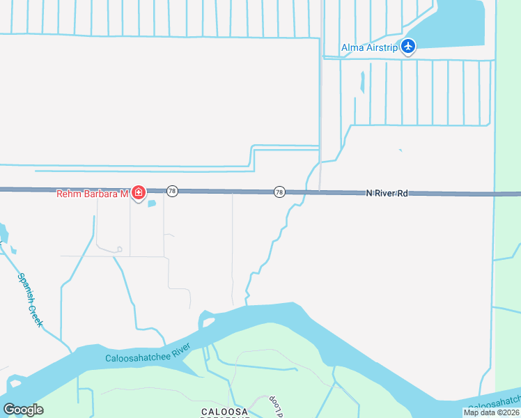 map of restaurants, bars, coffee shops, grocery stores, and more near 23170 North River Road in Alva