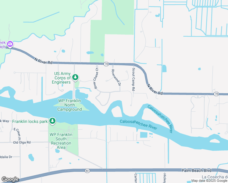 map of restaurants, bars, coffee shops, grocery stores, and more near 18118 River Chase Court in Alva