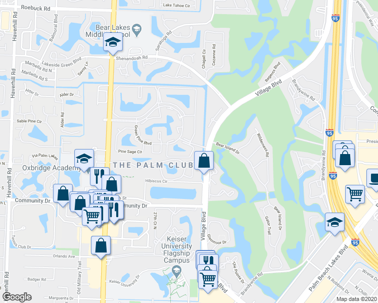 map of restaurants, bars, coffee shops, grocery stores, and more near 10086 Stonehenge Cir in Boynton Beach