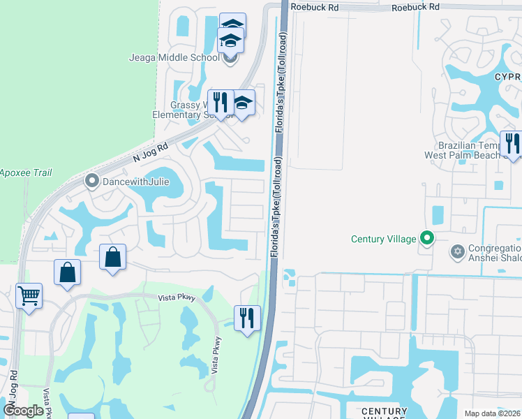 map of restaurants, bars, coffee shops, grocery stores, and more near 6075 Sugar Loaf Lane in Royal Palm Beach