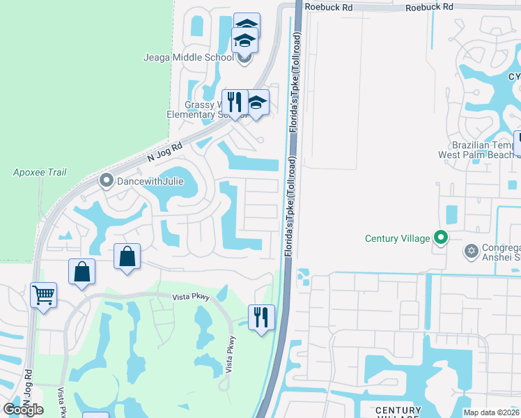 map of restaurants, bars, coffee shops, grocery stores, and more near 6146 Sugar Loaf Lane in West Palm Beach