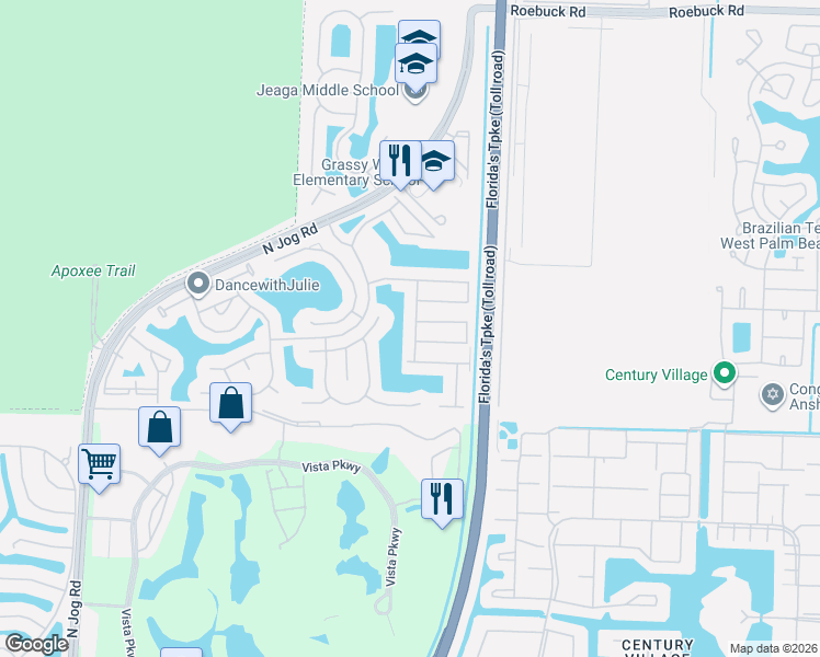 map of restaurants, bars, coffee shops, grocery stores, and more near 3229 Osprey Lane in Royal Palm Beach