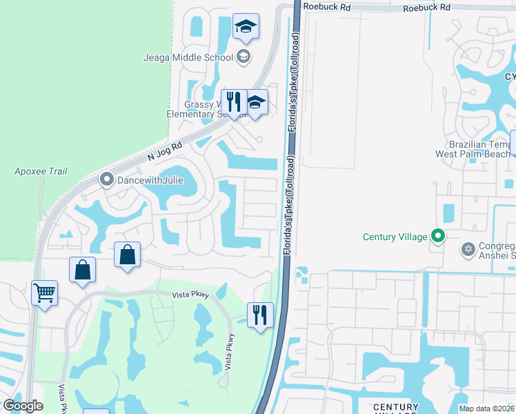 map of restaurants, bars, coffee shops, grocery stores, and more near 6146 Sugar Loaf Lane in West Palm Beach