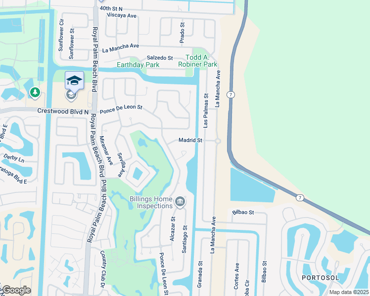 map of restaurants, bars, coffee shops, grocery stores, and more near 112 Paseo Court in Royal Palm Beach