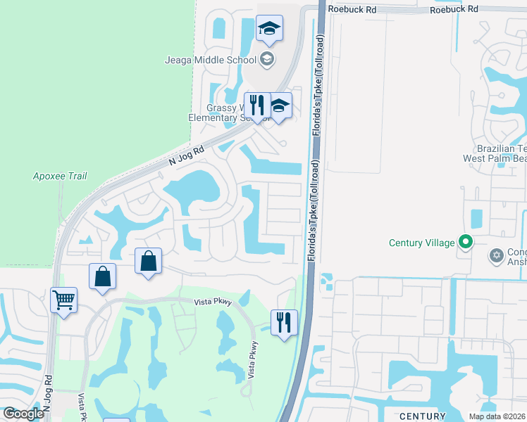 map of restaurants, bars, coffee shops, grocery stores, and more near 3229 Osprey Lane in Royal Palm Beach