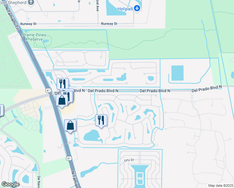 map of restaurants, bars, coffee shops, grocery stores, and more near 3561 Gloxinia Drive in North Fort Myers