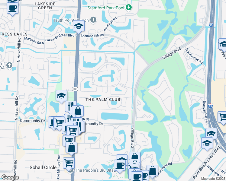 map of restaurants, bars, coffee shops, grocery stores, and more near 1118 Green Pine Boulevard in West Palm Beach