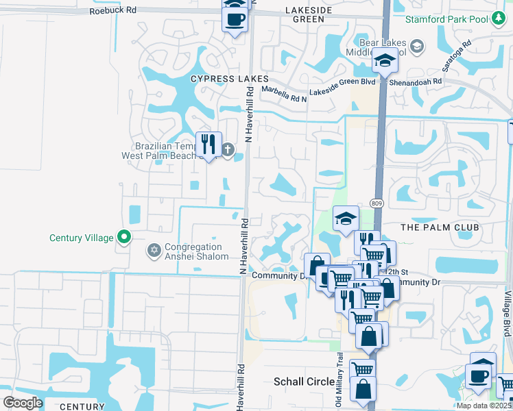 map of restaurants, bars, coffee shops, grocery stores, and more near 3240 Haverhill Road in West Palm Beach