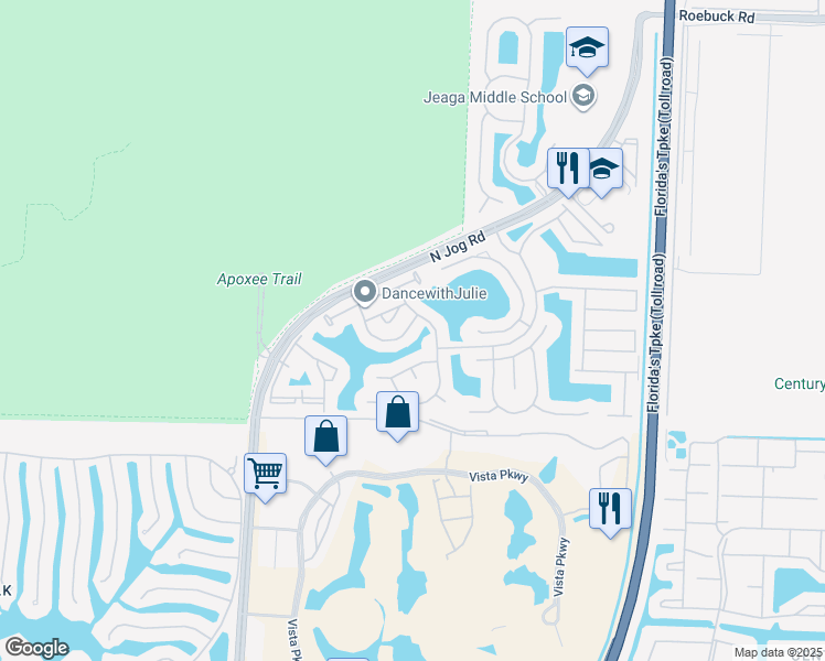map of restaurants, bars, coffee shops, grocery stores, and more near 6624 Duval Avenue in West Palm Beach