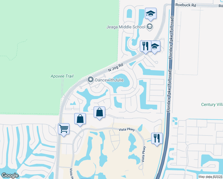 map of restaurants, bars, coffee shops, grocery stores, and more near 3242 Bollard Road in West Palm Beach