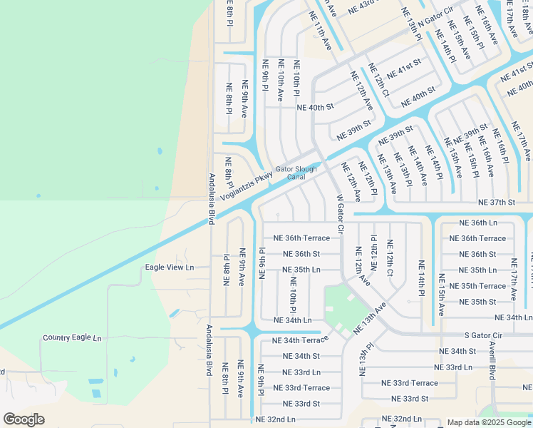 map of restaurants, bars, coffee shops, grocery stores, and more near 3635 Northeast 9th Avenue in Cape Coral