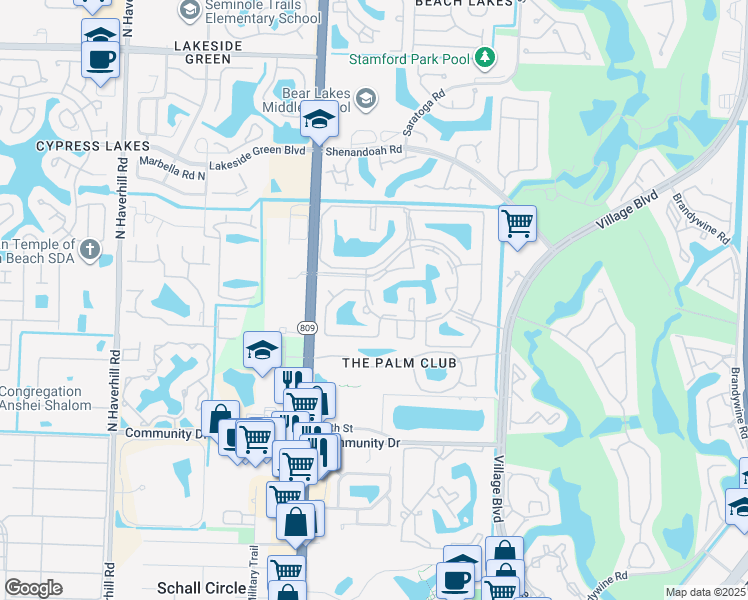 map of restaurants, bars, coffee shops, grocery stores, and more near 1030 Green Pine Boulevard in West Palm Beach