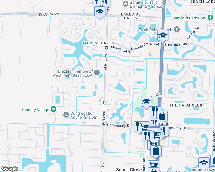 map of restaurants, bars, coffee shops, grocery stores, and more near in Palm Beach County