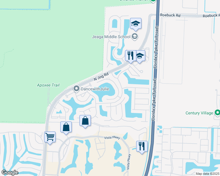 map of restaurants, bars, coffee shops, grocery stores, and more near 3407 Turtle Cove in West Palm Beach