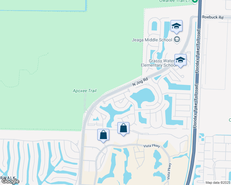 map of restaurants, bars, coffee shops, grocery stores, and more near Jog Road in West Palm Beach
