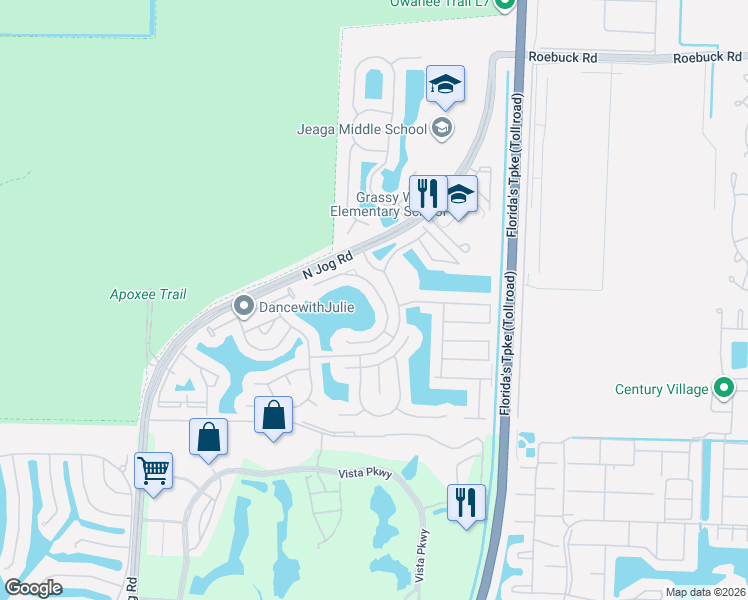 map of restaurants, bars, coffee shops, grocery stores, and more near 3407 Turtle Cove in West Palm Beach