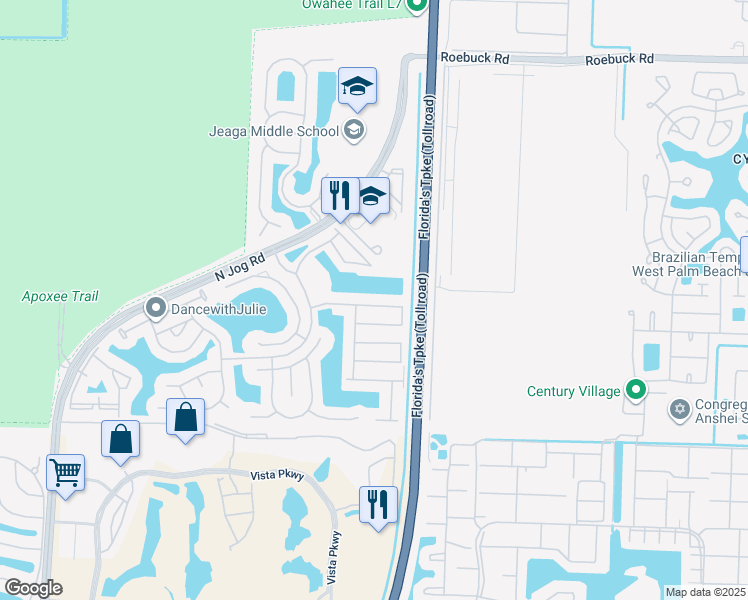 map of restaurants, bars, coffee shops, grocery stores, and more near 6155 Eaton Street in Royal Palm Beach
