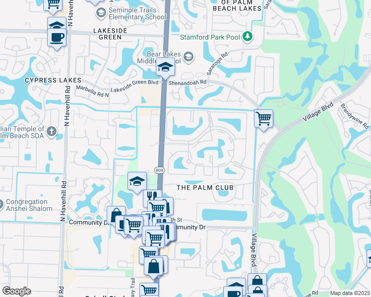 map of restaurants, bars, coffee shops, grocery stores, and more near 1030 Green Pine Boulevard in West Palm Beach