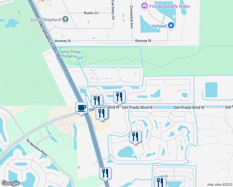 map of restaurants, bars, coffee shops, grocery stores, and more near 3341 Heritage Lakes Boulevard in North Fort Myers