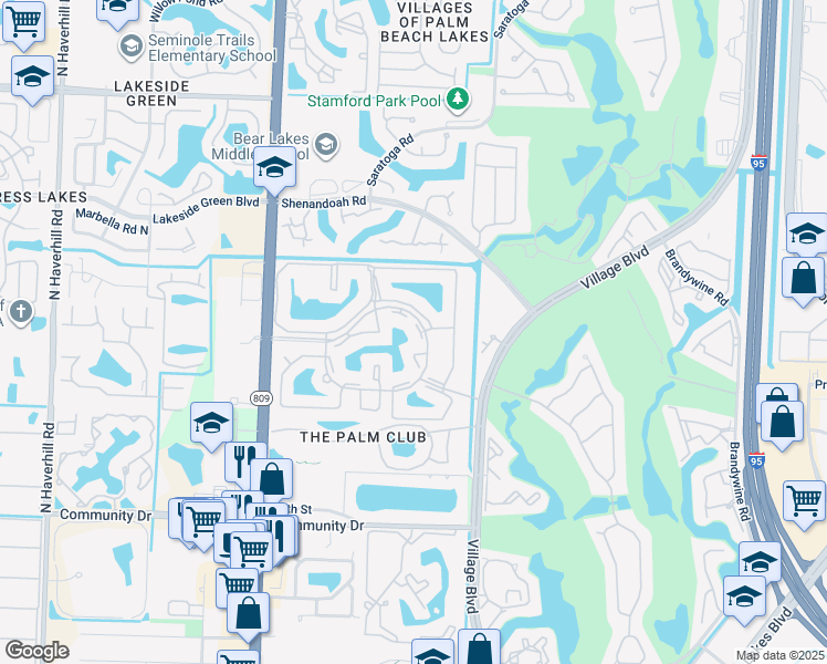 map of restaurants, bars, coffee shops, grocery stores, and more near 1025 Green Pine Boulevard in West Palm Beach