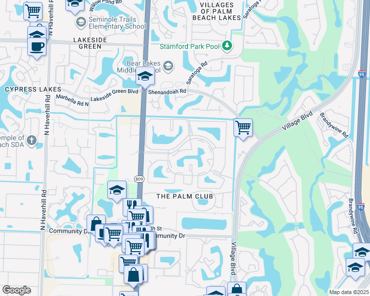 map of restaurants, bars, coffee shops, grocery stores, and more near 1000 Green Pine Boulevard in West Palm Beach