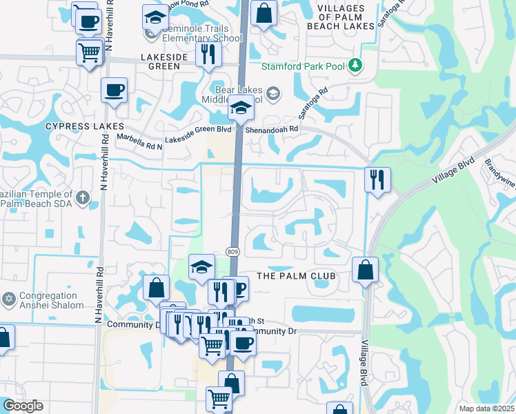 map of restaurants, bars, coffee shops, grocery stores, and more near 1002 Green Pine Boulevard in West Palm Beach