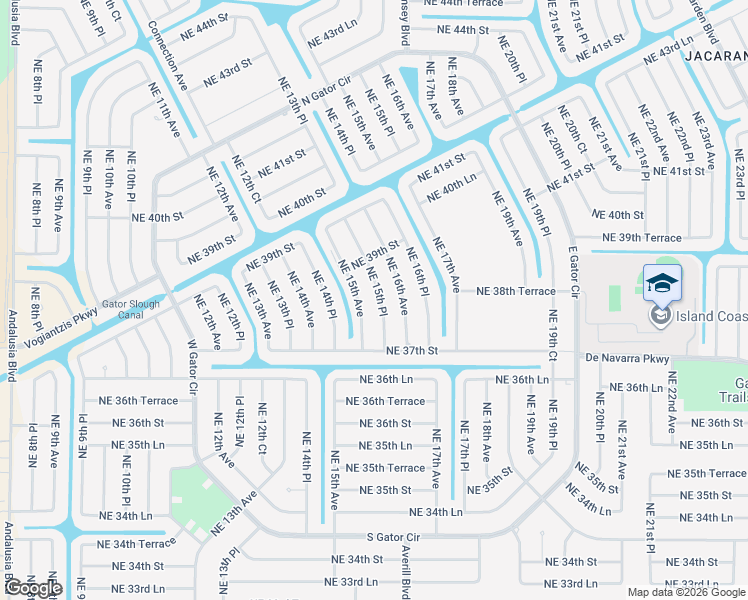 map of restaurants, bars, coffee shops, grocery stores, and more near 3737 Northeast 15th Avenue in Cape Coral