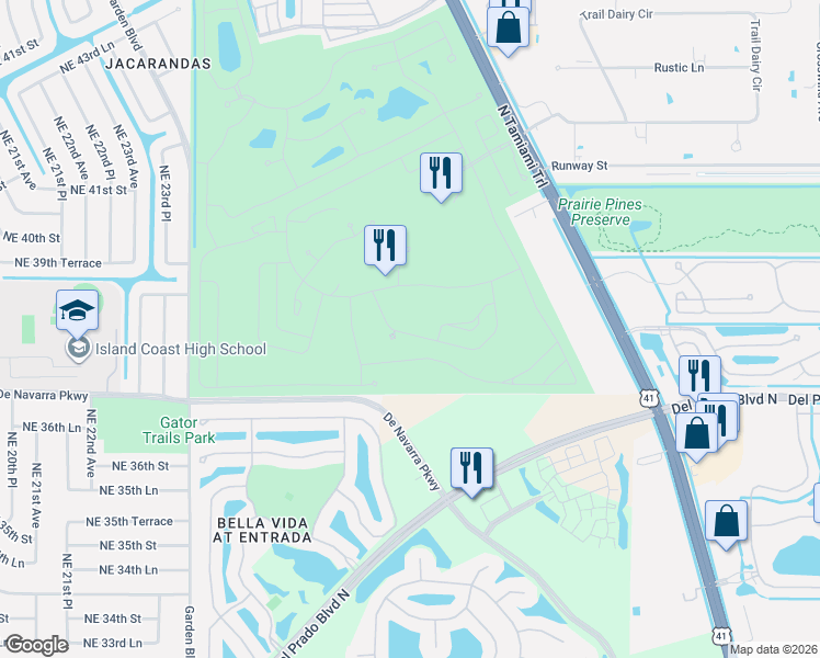 map of restaurants, bars, coffee shops, grocery stores, and more near 549 Catalina Drive in North Fort Myers