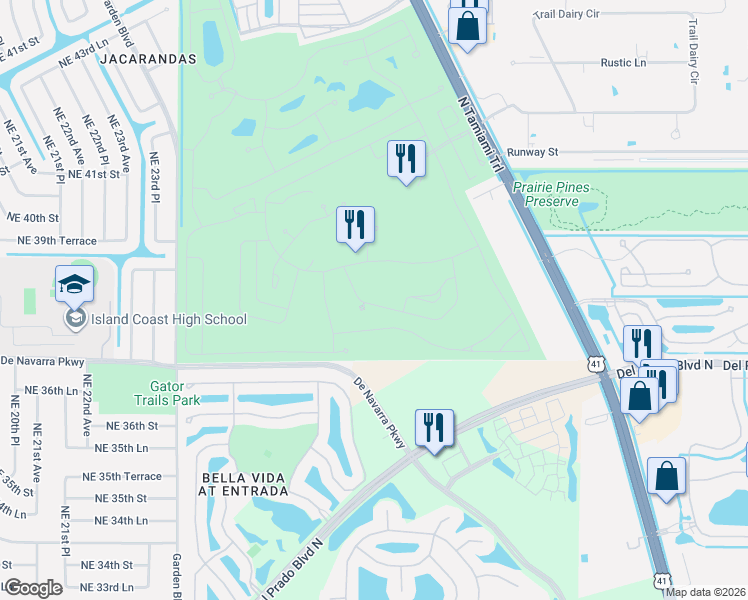map of restaurants, bars, coffee shops, grocery stores, and more near 549 Catalina Drive in North Fort Myers