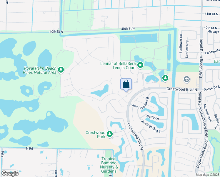 map of restaurants, bars, coffee shops, grocery stores, and more near 107 Lexington Drive in Royal Palm Beach