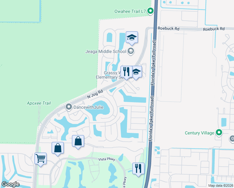 map of restaurants, bars, coffee shops, grocery stores, and more near 3486 Briar Bay Boulevard in West Palm Beach
