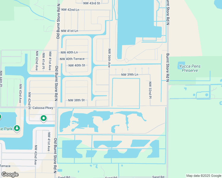 map of restaurants, bars, coffee shops, grocery stores, and more near 3821 Northwest 36th Avenue in Cape Coral
