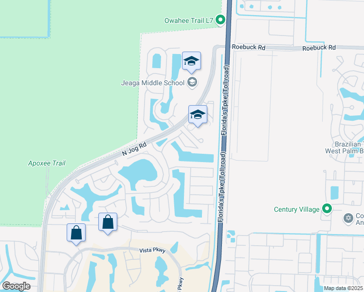 map of restaurants, bars, coffee shops, grocery stores, and more near 3478 Briar Bay Boulevard in West Palm Beach