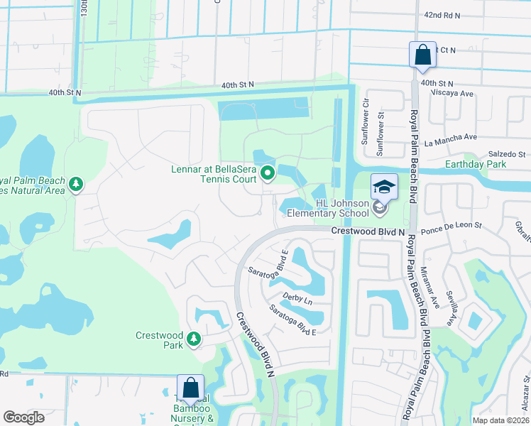 map of restaurants, bars, coffee shops, grocery stores, and more near 3109 Streng Lane in Royal Palm Beach